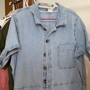 Denim boiler suit
